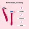 3 Pack Disposable Bikini Razor for Women Safe Razor for Groin and Underarm Grooming