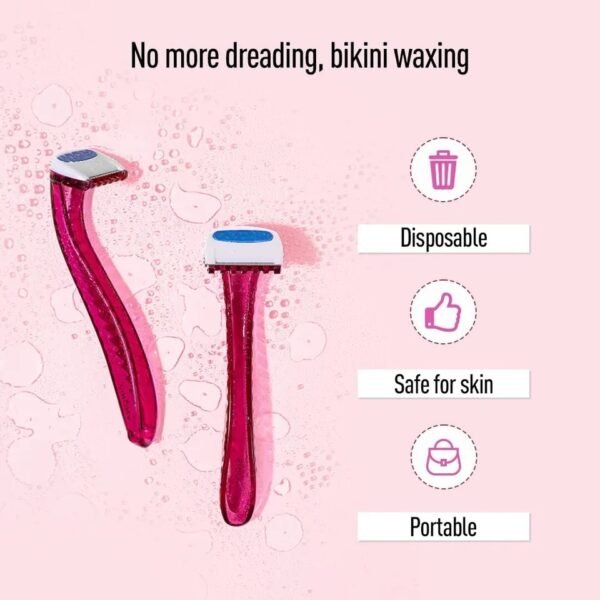 3 Pack Disposable Bikini Razor for Women Safe Razor for Groin and Underarm Grooming