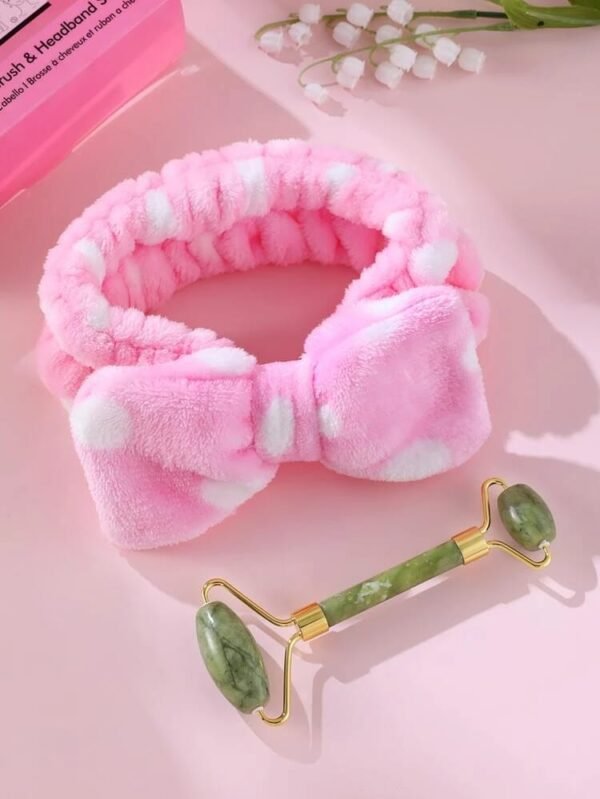 Beauty Facial Roller and Makeup Headband Set BX-739 Face Massage Tool for Skincare Routine