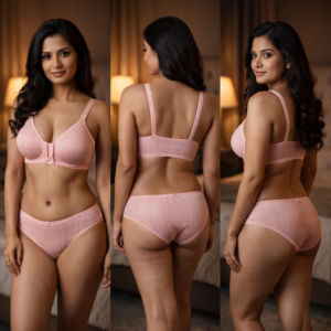 Front Open Bra Soft Thin Padded 539 Pink Side