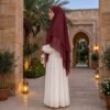 Soft chiffon three layer khimar with niqab for women