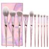 O.TWO.O Chrome Soft Fiber Makeup Brush Set Professional Foundation Contour Eyeshadow Blush Brush Kit