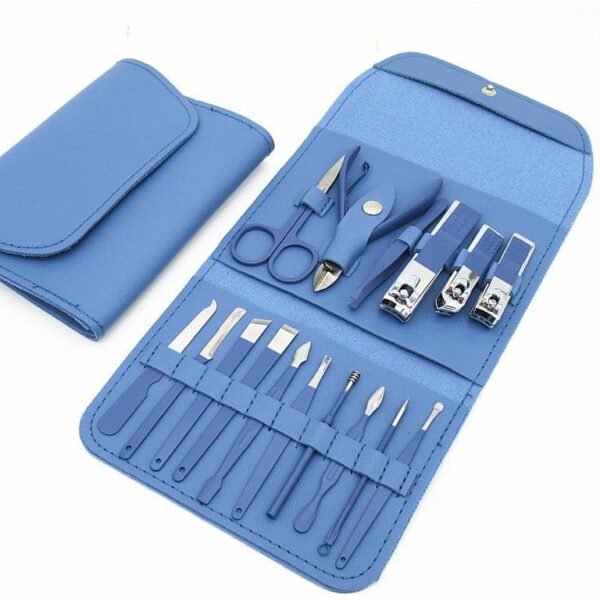 Complete Stainless Steel Nail Care Set 16 in 1 Professional Manicure Pedicure Grooming Kit