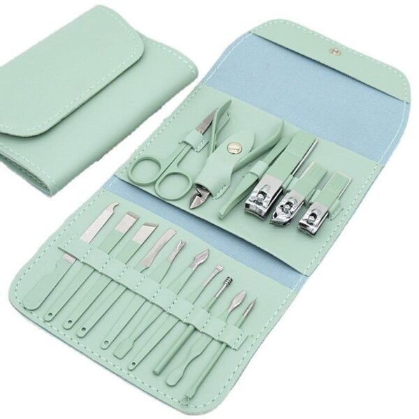 Complete Stainless Steel Nail Care Set 16 in 1 Professional Manicure Pedicure Grooming Kit