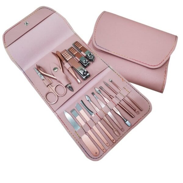 16 Pieces Professional Manicure Pedicure Set with Travel Leather Case Stainless Steel Nail Care Grooming Kit
