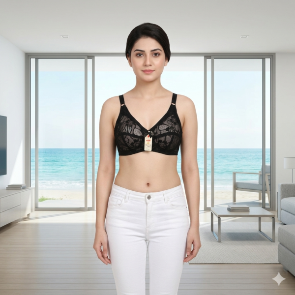 Soft Net Bra C Cup for Women Breathable Lightweight Non Padded Comfortable Daily Wear Bra