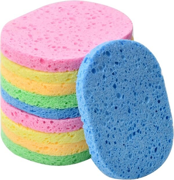 2 pcs soft facial cleansing sponge for makeup removal and face cleaning reusable cosmetic sponge for skincare routine