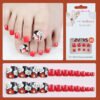 12 pcs false toe nails press on toenails with glue reusable artificial nail art design for pedicure
