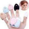 Finger puff air cushion makeup sponge set with storage box waterdrop shape mini finger applicator for foundation and concealer