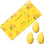 Mango shape makeup sponge set 3pcs soft beauty blender for foundation wet and dry use cosmetic puff