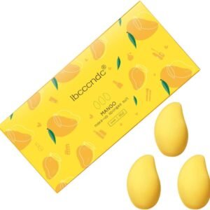 Mango shape makeup sponge set 3pcs soft beauty blender for foundation wet and dry use cosmetic puff
