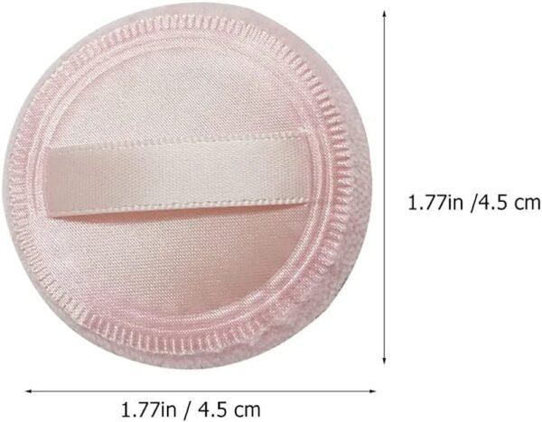 One finger velvet powder puff round satin set of 4 soft makeup puff for loose and compact powder application