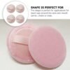 One finger velvet powder puff round satin set of 4 soft makeup puff for loose and compact powder application
