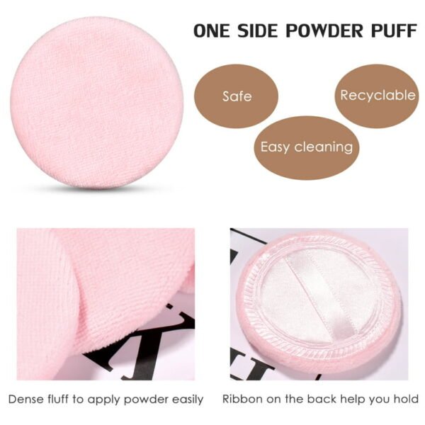 One finger velvet powder puff round satin set of 4 soft makeup puff for loose and compact powder application