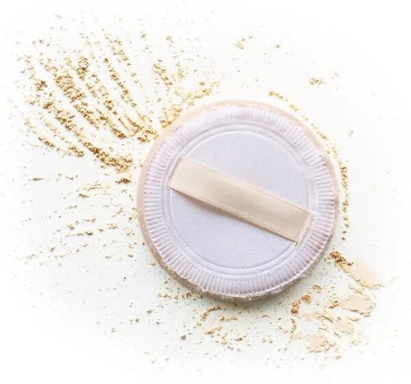 One finger velvet powder puff round satin set of 4 soft makeup puff for loose and compact powder application