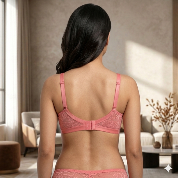 Women Net Bra Without Wire with Cotton Half Cup Lining Soft Lace Comfortable Daily Wear Bra