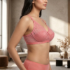 Women Net Bra Without Wire with Cotton Half Cup Lining Soft Lace Comfortable Daily Wear Bra