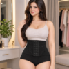 High waist tummy control body shaper with adjustable hooks.